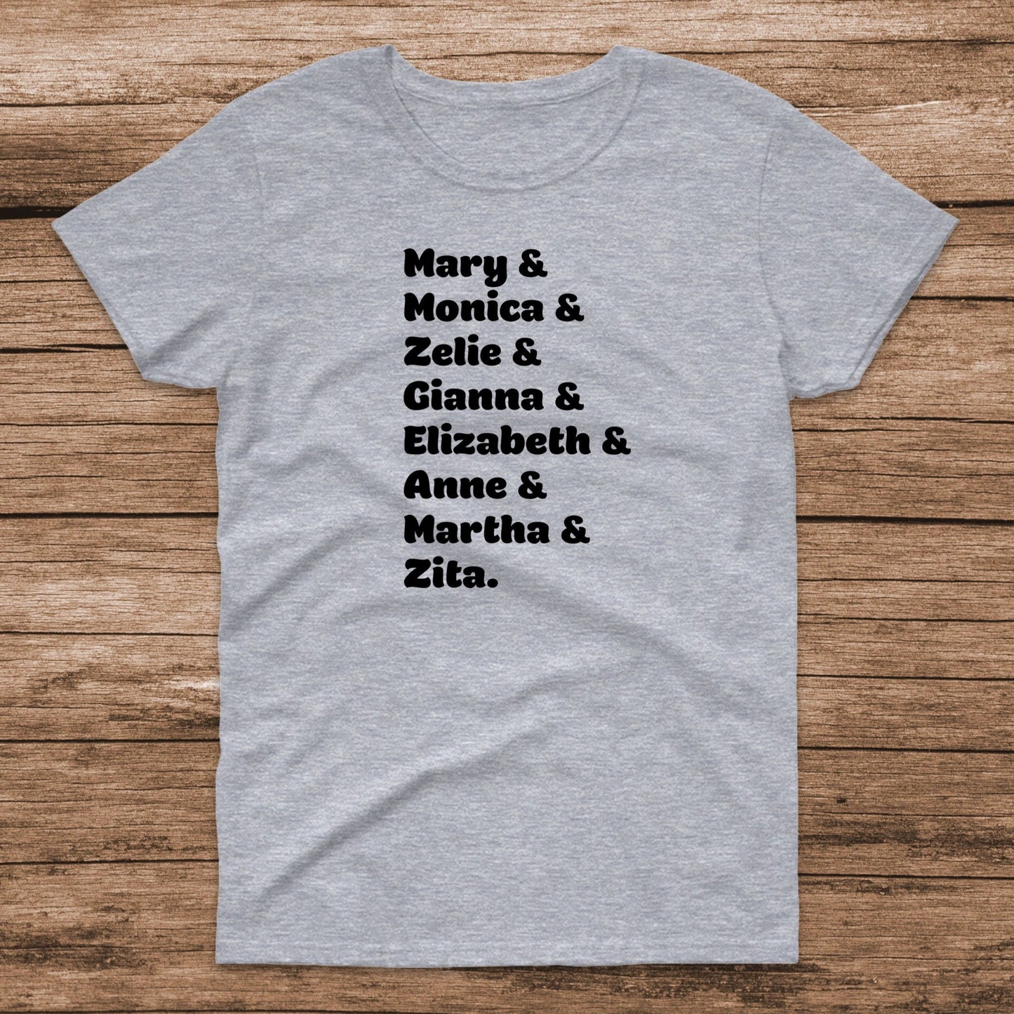 Catholic Patron Saints for Moms Shirt, Pray for Us Mary, Monica, Zelie, Gianna, Elizabeth, Ann, Martha, Rita