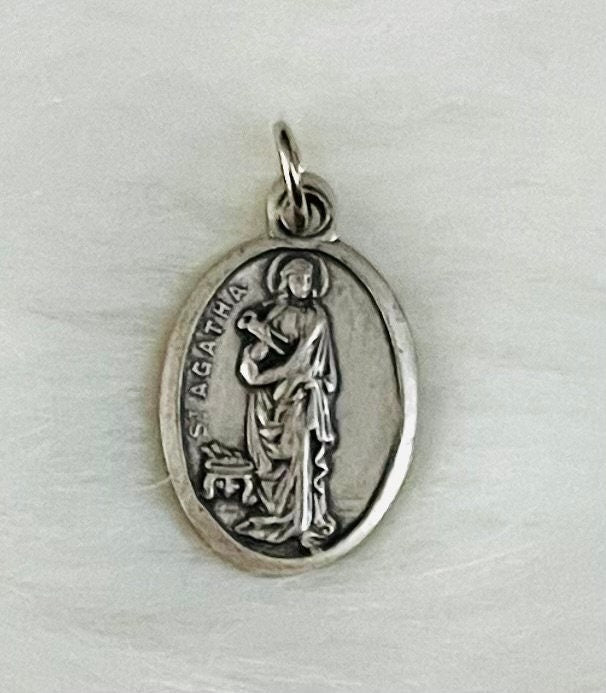 Saint Agatha Medal, Patron Saint of Breast Cancer, St Agatha Medal, Breast Cancer Gift