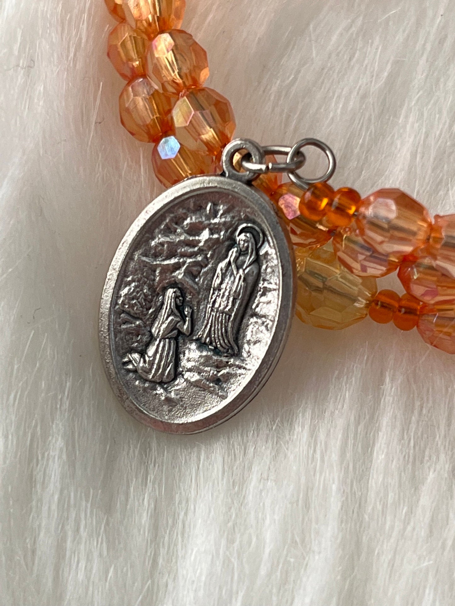 Multiple Sclerosis Inspired Rosary Wrap Bracelet, St Bernadette Rosary, Patron Saint Illness, MS gift, Multiple Sclerosis Gift, MS Awareness