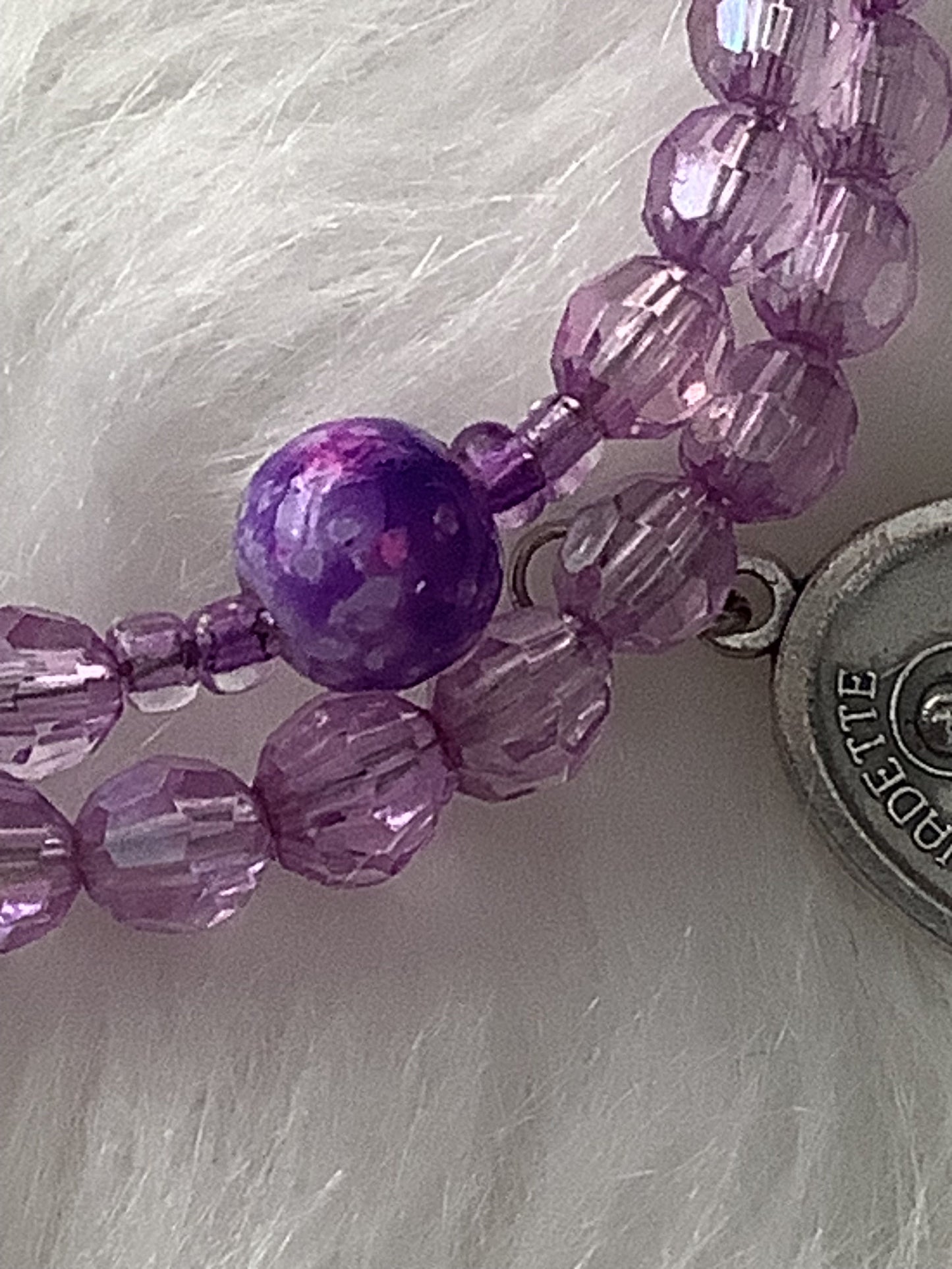 Lupus Inspired Rosary Wrap Bracelet, St Bernadette Patron Saint Illness Rosary, Lupus Warrior, Lupus Awareness, You are not alone gift