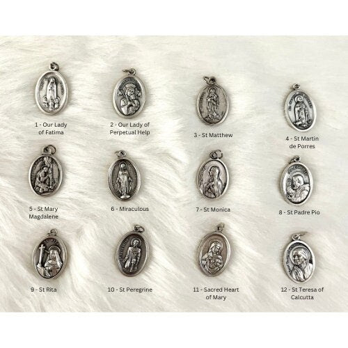 Patron Saint Medal - Silver Oxidized Die Cast Patron Saint Medals