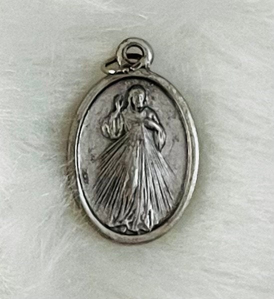 Divine Mercy Medal, Silver Oxidized Medal