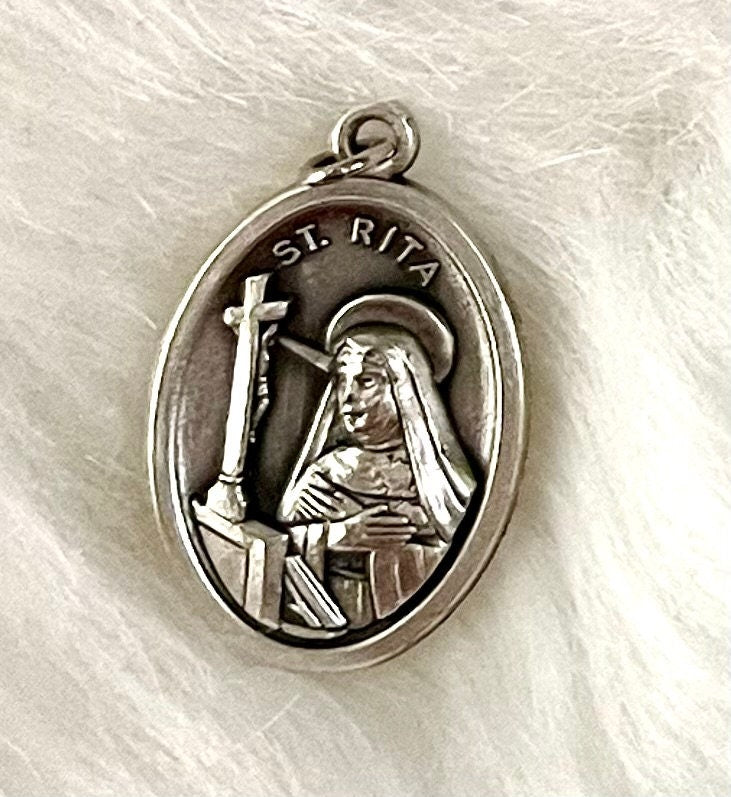 Saint Rita Medal, Patron Saint of Impossible Causes, Patron Saint of Emergencies, Patron of Difficult Marriages, St Rita Medal, Pray for us