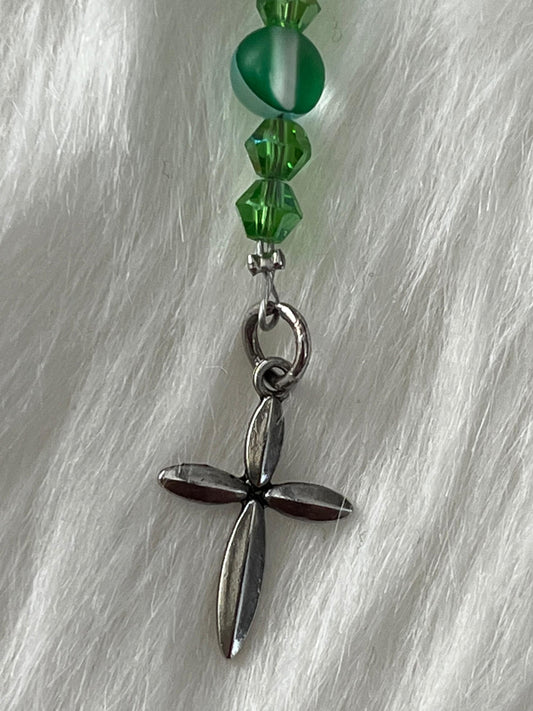 Green Catholic Decade Rosary, Catholic gift, Mini Rosary, Car Rosary, Pocket Rosary, One Decade Rosary, Gift for Her, Gift for Him