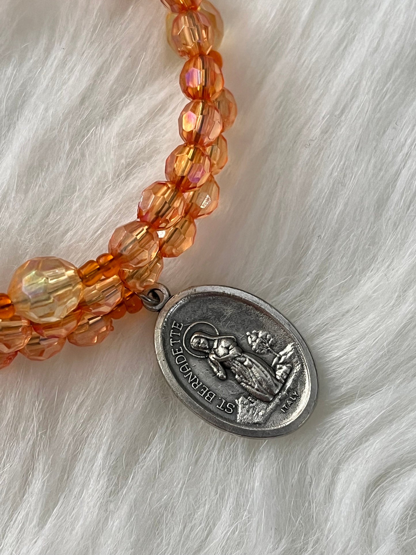 Multiple Sclerosis Inspired Rosary Wrap Bracelet, St Bernadette Rosary, Patron Saint Illness, MS gift, Multiple Sclerosis Gift, MS Awareness