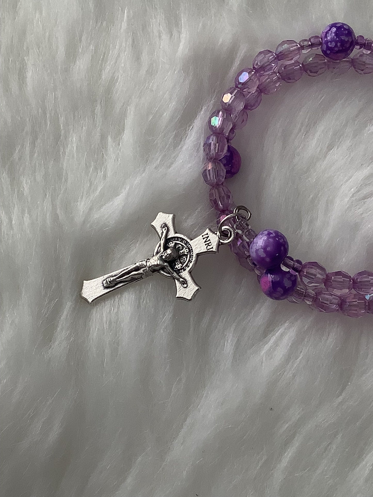 Lupus Inspired Rosary Wrap Bracelet, St Bernadette Patron Saint Illness Rosary, Lupus Warrior, Lupus Awareness, You are not alone gift