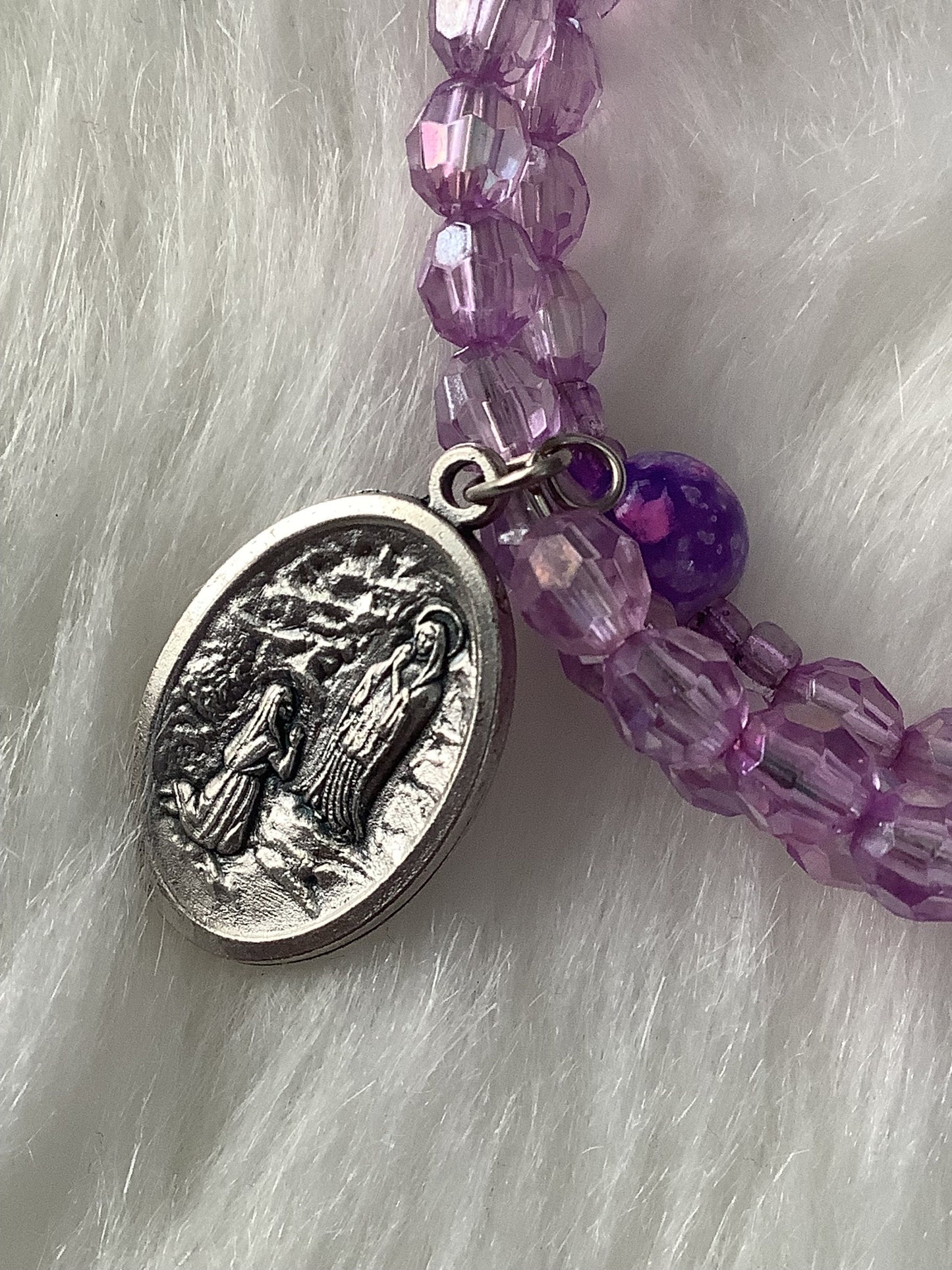 Lupus Inspired Rosary Wrap Bracelet, St Bernadette Patron Saint Illness Rosary, Lupus Warrior, Lupus Awareness, You are not alone gift