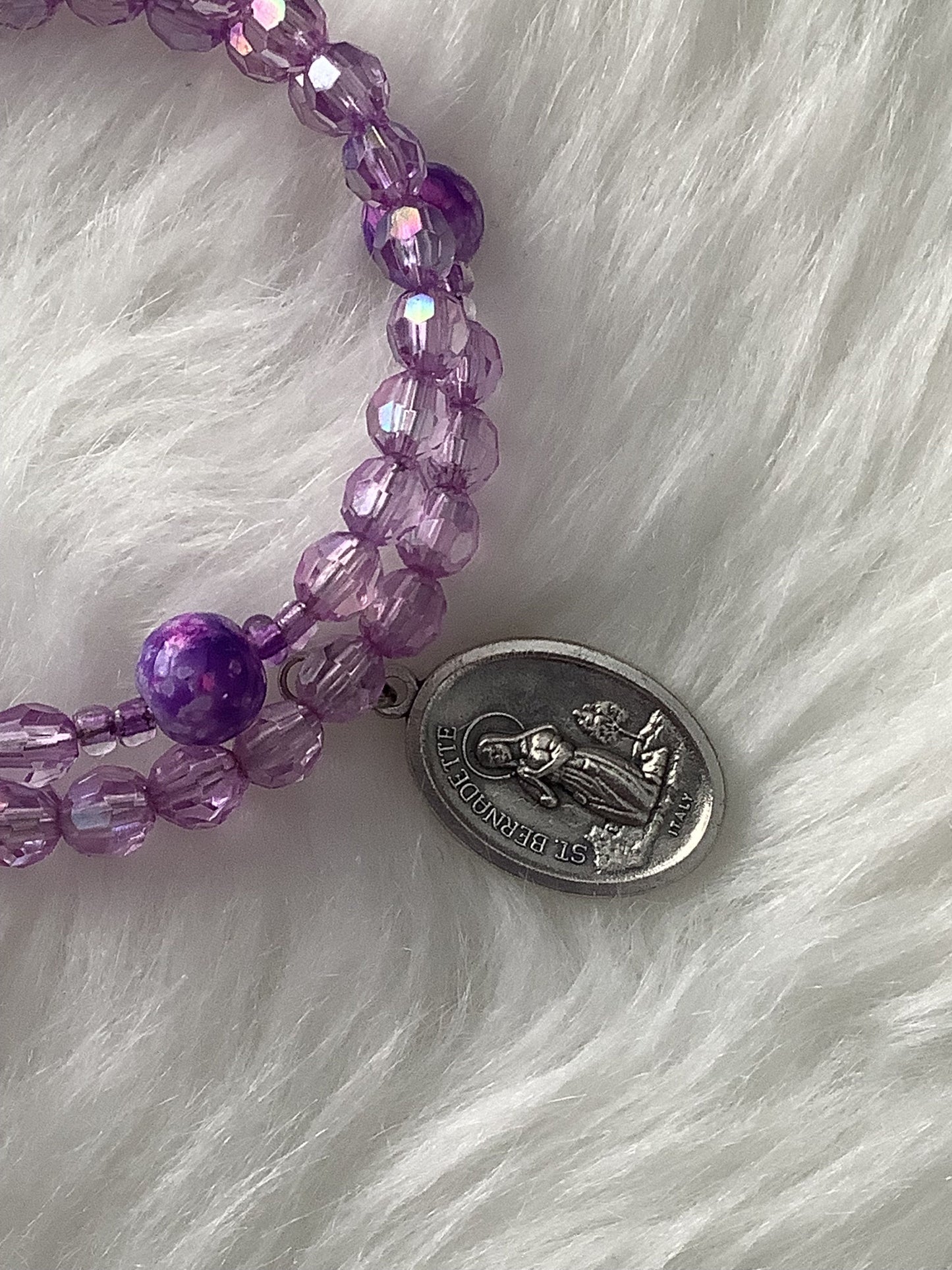 Lupus Inspired Rosary Wrap Bracelet, St Bernadette Patron Saint Illness Rosary, Lupus Warrior, Lupus Awareness, You are not alone gift