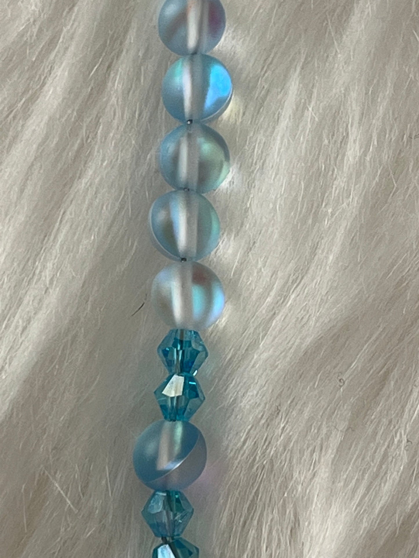 Blue Mermaid Glass Beads Catholic Decade Rosary