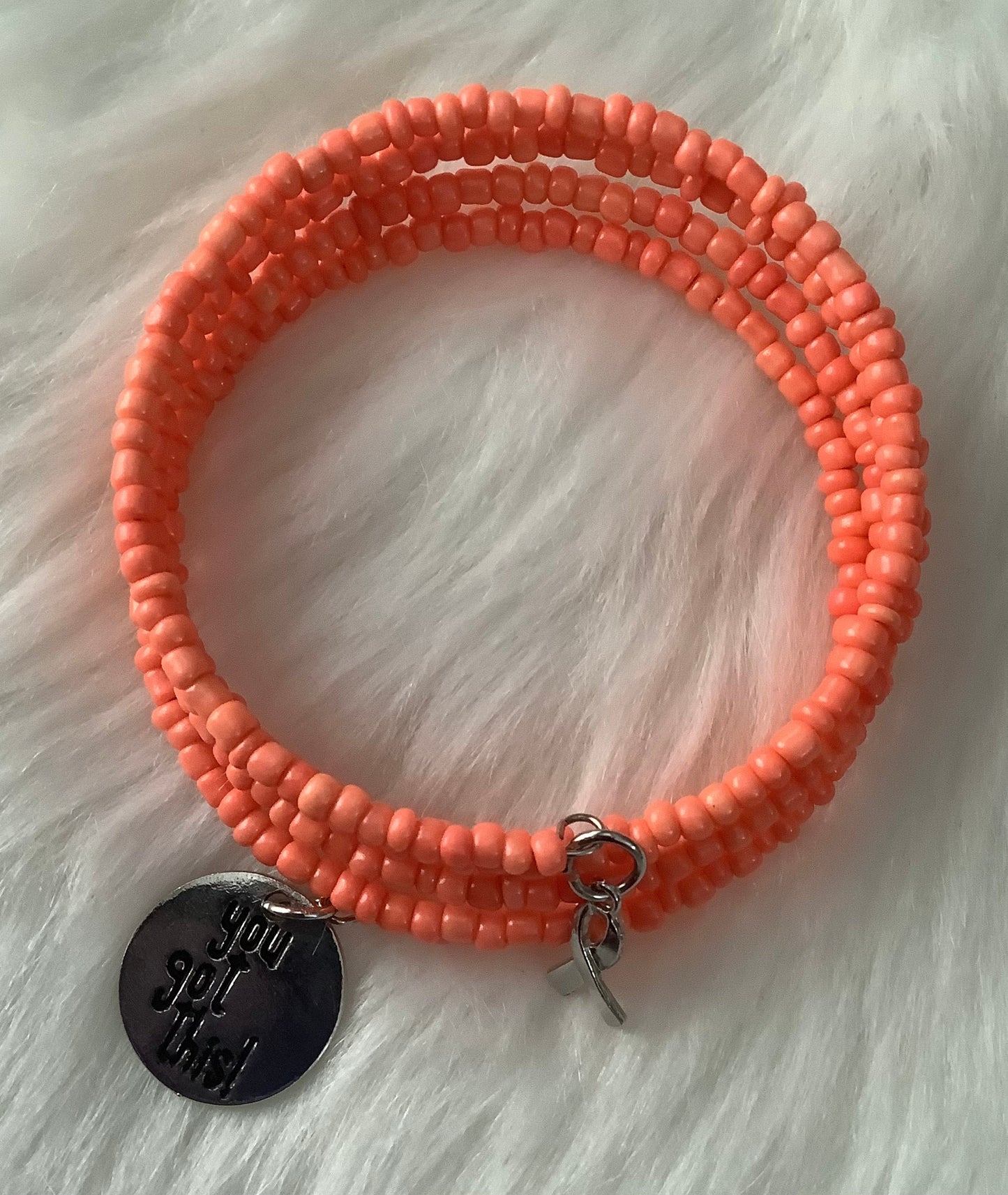 Multiple Sclerosis Awareness Ribbon Wrap Bracelet, Warrior Gift, Awareness Ribbon Gift, MS Warrior, MS Awareness