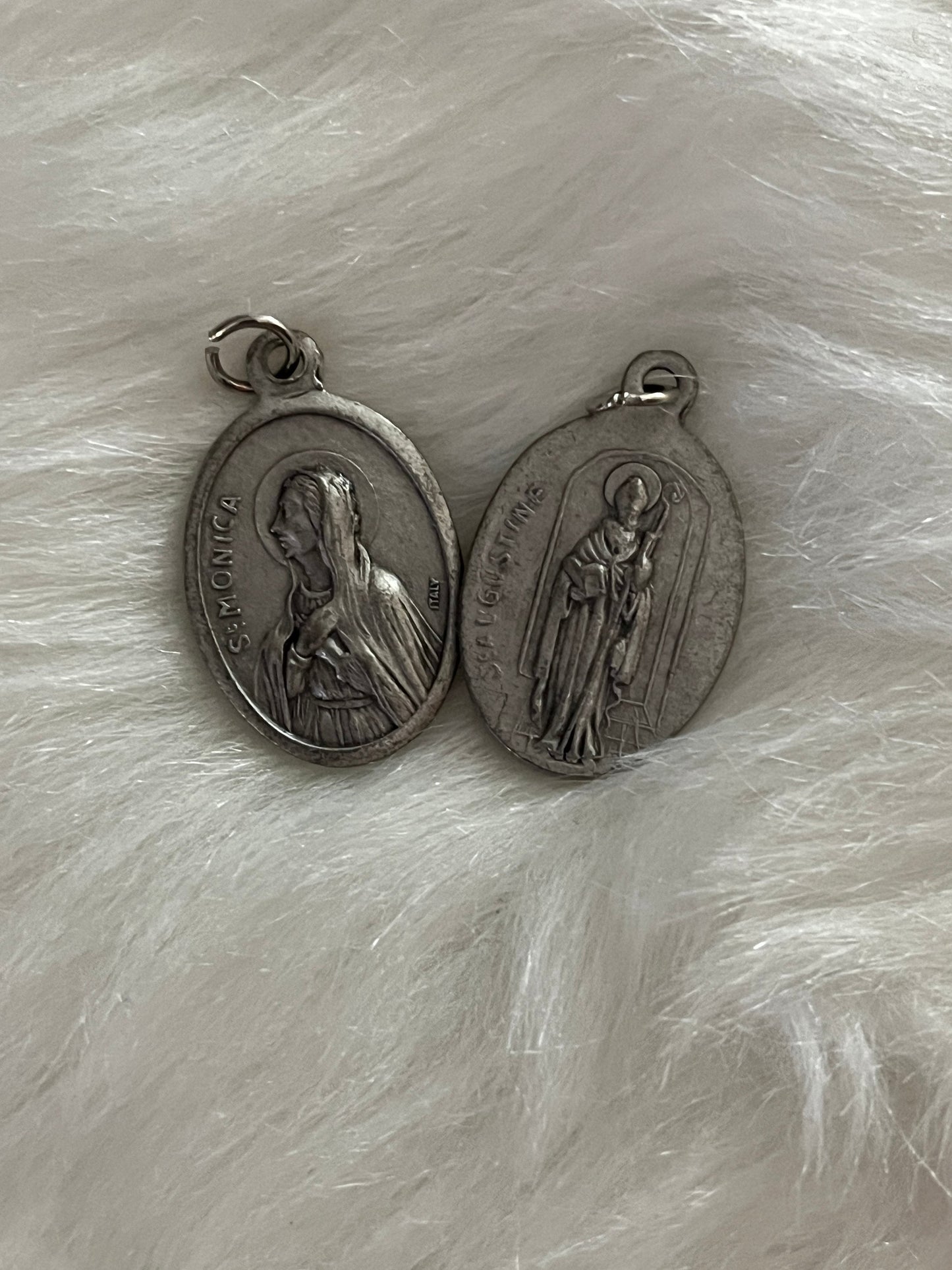 Saint Augustine Medal, Patron of Brewers, Patron Saint of Printers, Patron Saint of Theologians, St Augustine Medal, Silver Oxidized Medal