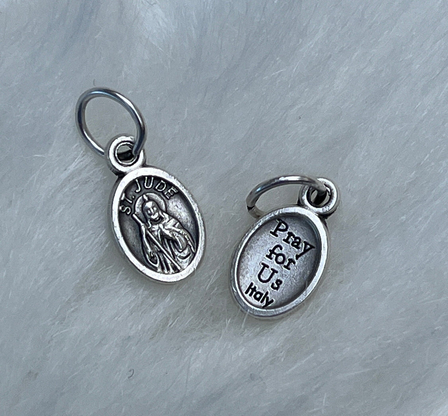 Madonna and Child with the Divine Mercy Mini Medal, Madonna Medal, Divine Mercy Medal, Catholic Gift, Silver Oxidized Medal