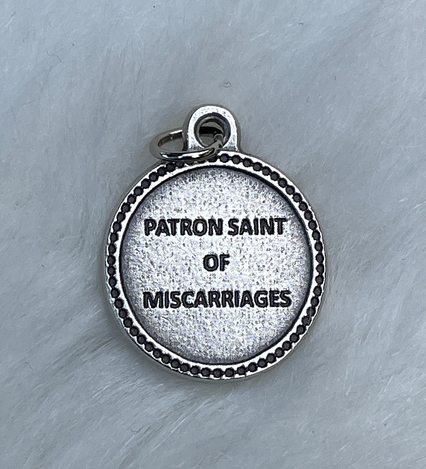 Saint Catherine Medal, St Catherine medal, Patron Saint of Miscarriages, Silver Oxidized Saint Medal