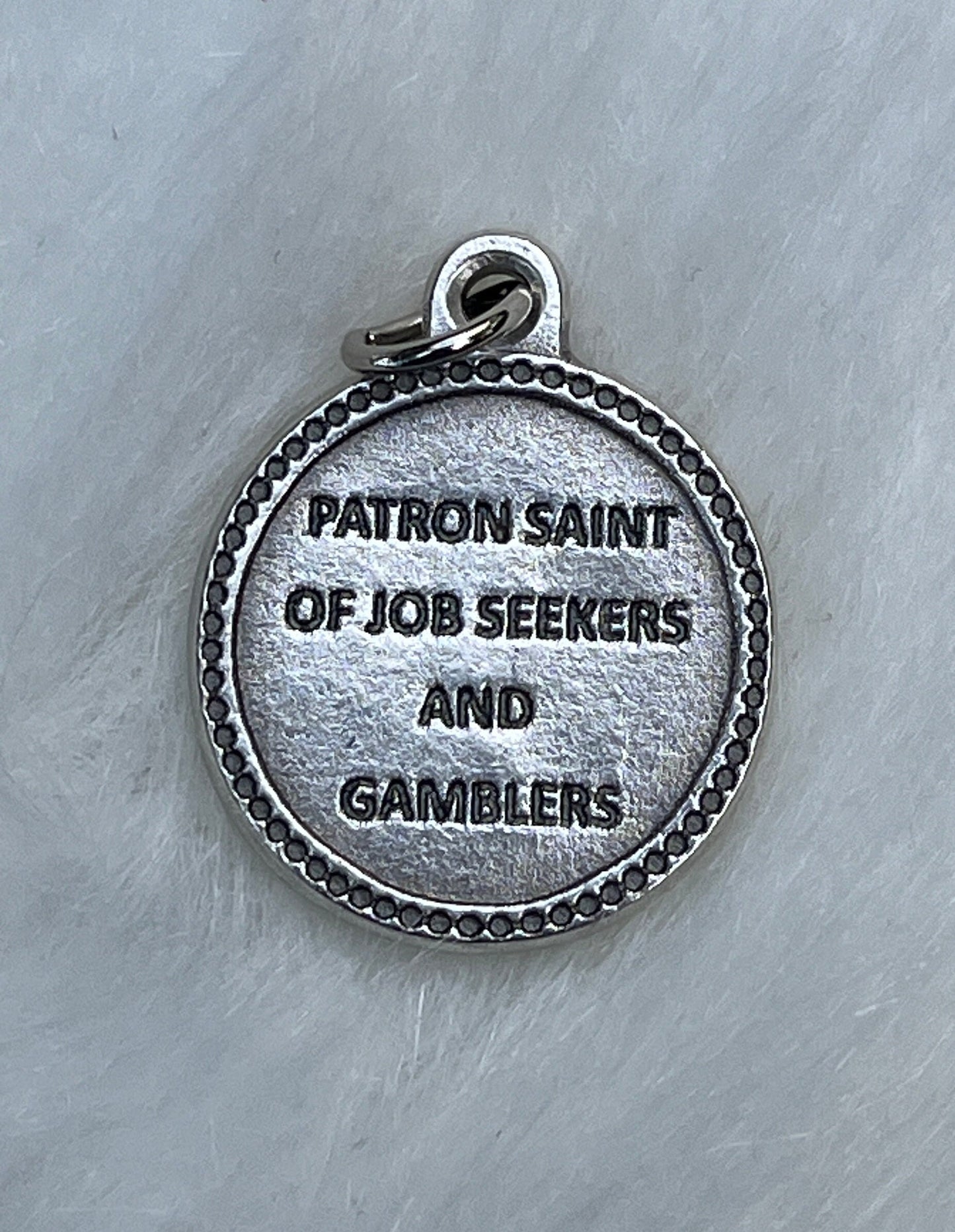 Saint Cayetano (Cajetan), St Cayetano Medal, Patron of Job Seekers, Patron of Gamblers, Patron of Workers, Pray For Us, Round Medal