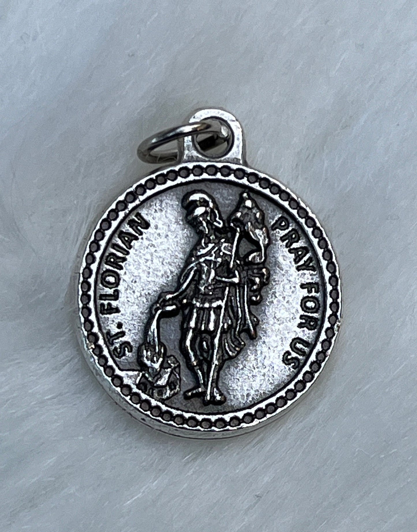 Saint Florian Medal, St Florian medal, Patron Saint of Firefighters, Pray for Us, Protection from Fire and Water Disasters