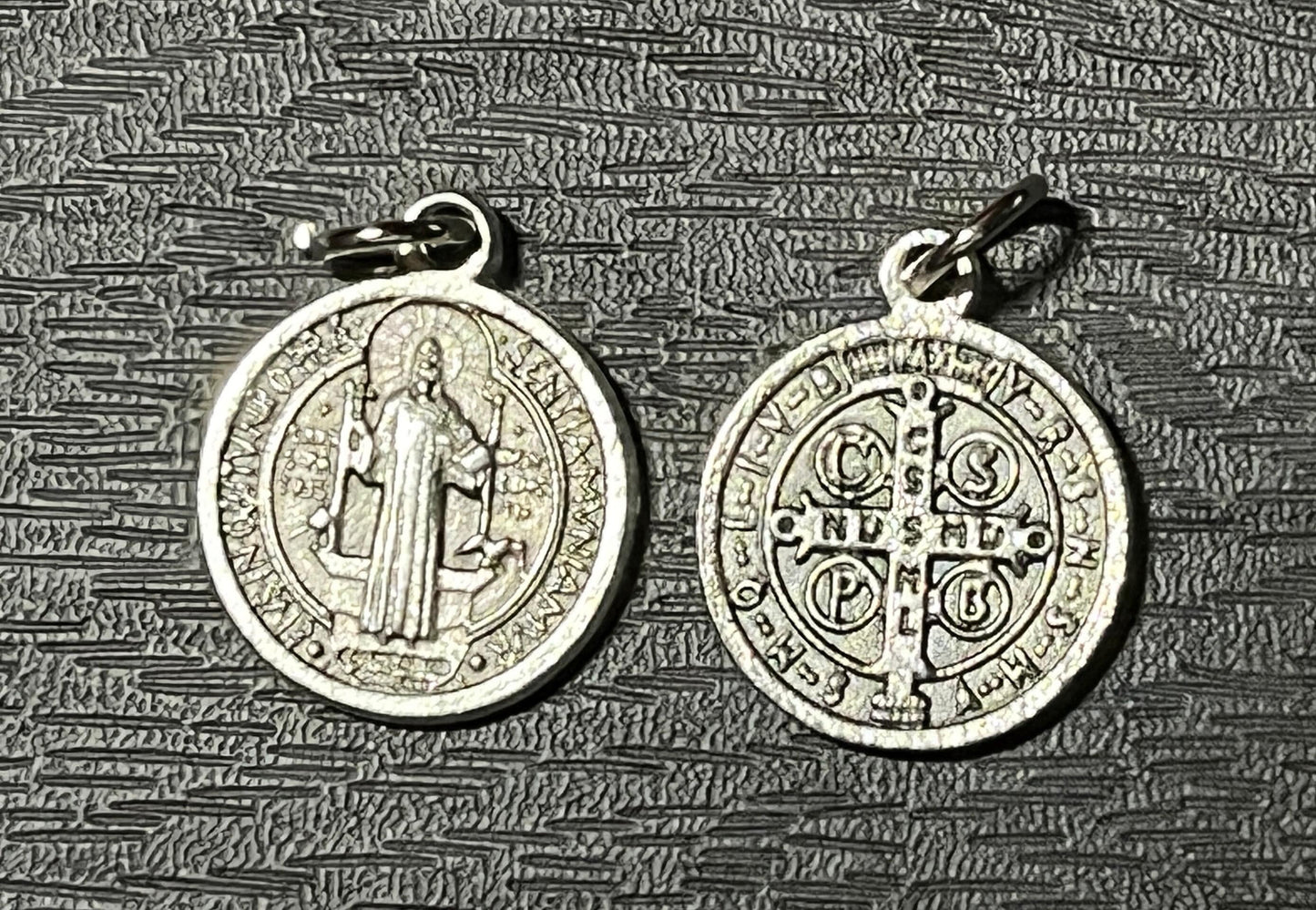 Saint Benedict Round Medal, Patron Saint Civil Engineers, Patron Saint of the dying, Patron Saint Kidney Disease, Patron Schoolchildren