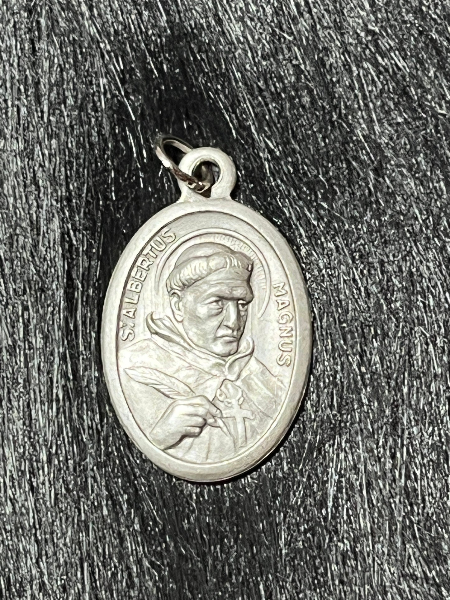 Saint Albertus Magnus Medal, Silver Oxidized Die Cast Patron Saint Medals, Pray for Us, St Albertus Magnus, Patron Saint of Scientists