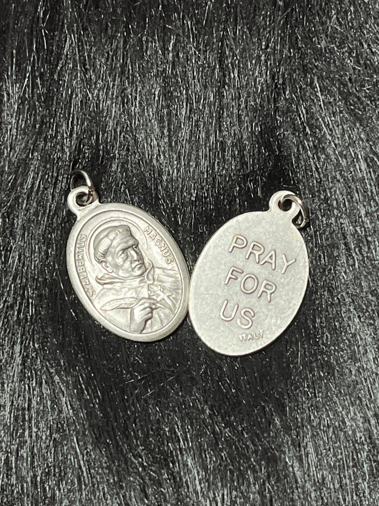 Saint Albertus Magnus Medal, Silver Oxidized Die Cast Patron Saint Medals, Pray for Us, St Albertus Magnus, Patron Saint of Scientists