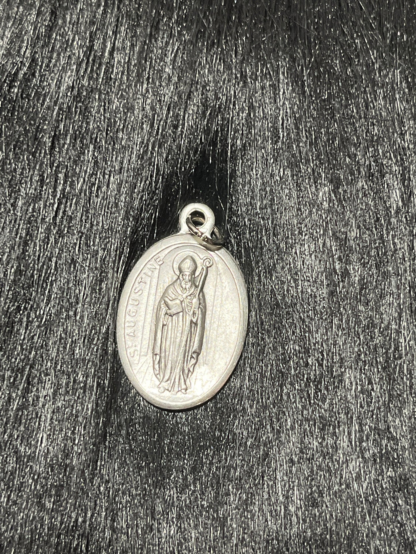 Saint Augustine Medal, Patron of Brewers, Patron Saint of Printers, Patron Saint of Theologians, St Augustine Medal, Silver Oxidized Medal