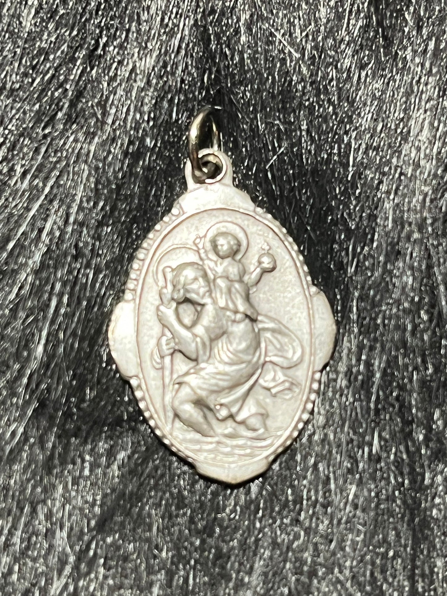 Saint Christopher Medal, Protection and Strength medal, Patron Saint of Travelers, St Christopher Medal, Silver Oxidized Medal