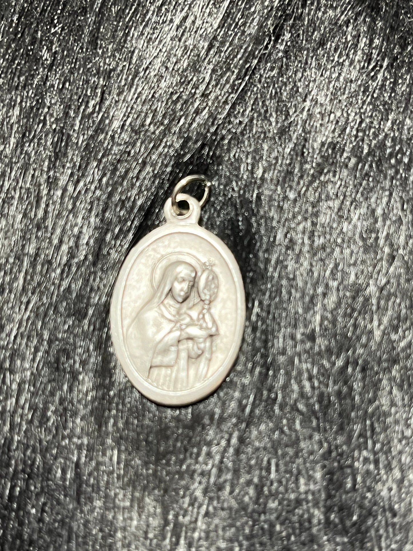 Saint Clare Medal, Patron Saint of Eye Disorder, Patron of the Poor, St Clare Medal, Silver Oxidized Medal, Pray for Us