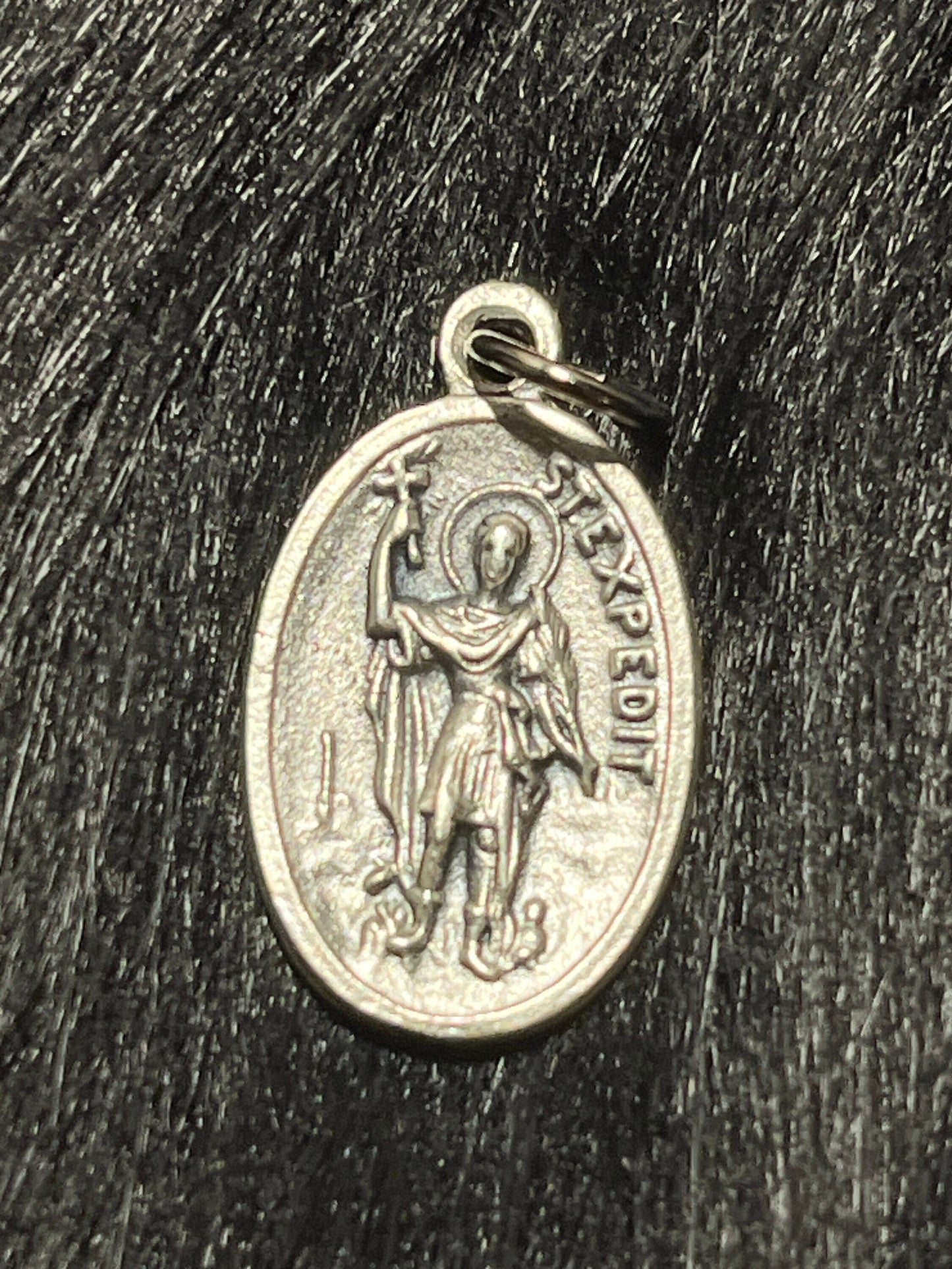 Saint Expedit Medal, St Expedit Medal, Patron of Emergencies, Patron of Lawsuits, Patron of Students, Ruega Por Nosotros medal, Pray for Us