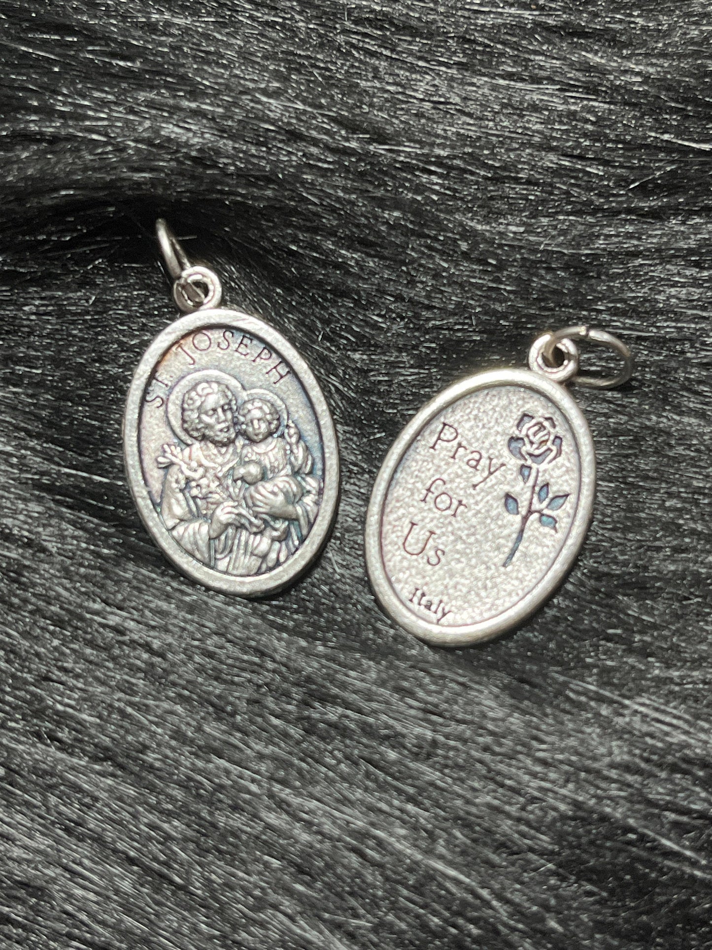 Saint Joseph Medal, Patron Saint of Unborn children, Patron Saint of Fathers, Saint Joseph Medal, Catholic Gift, Silver Oxidized Medal