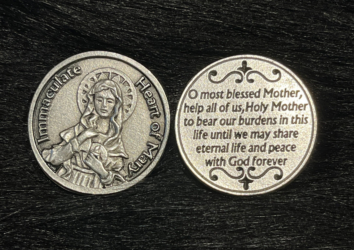 Immaculate Heart of Mary Pocket Token, Strength and Protection Medal, Catholic Gift, Sacred Heart of Mary