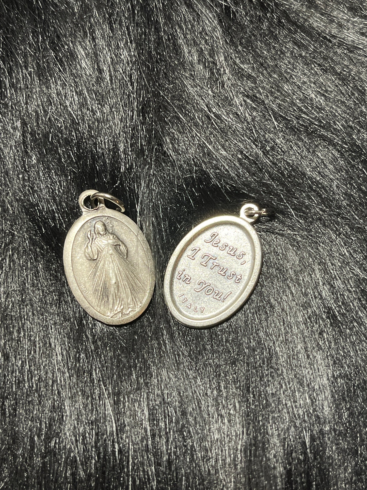 Divine Mercy Medal, Silver Oxidized Medal