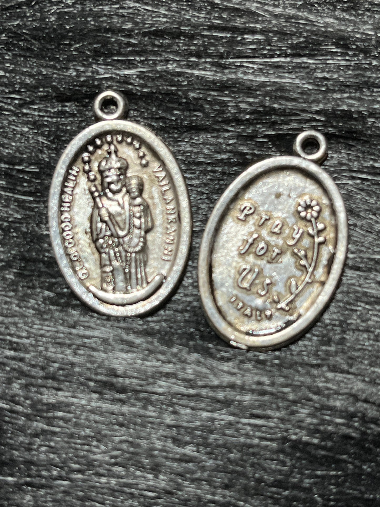 Our Lady of Good Health medal, Medal for Healing, Silver Oxidized Die Cast Patron Saint Medals, Pray for Us