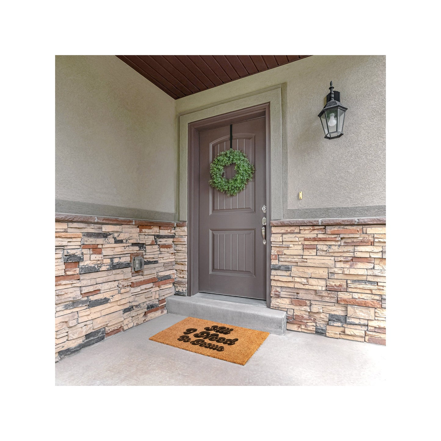 All I Need is Jesus Golden Coir Door Mat