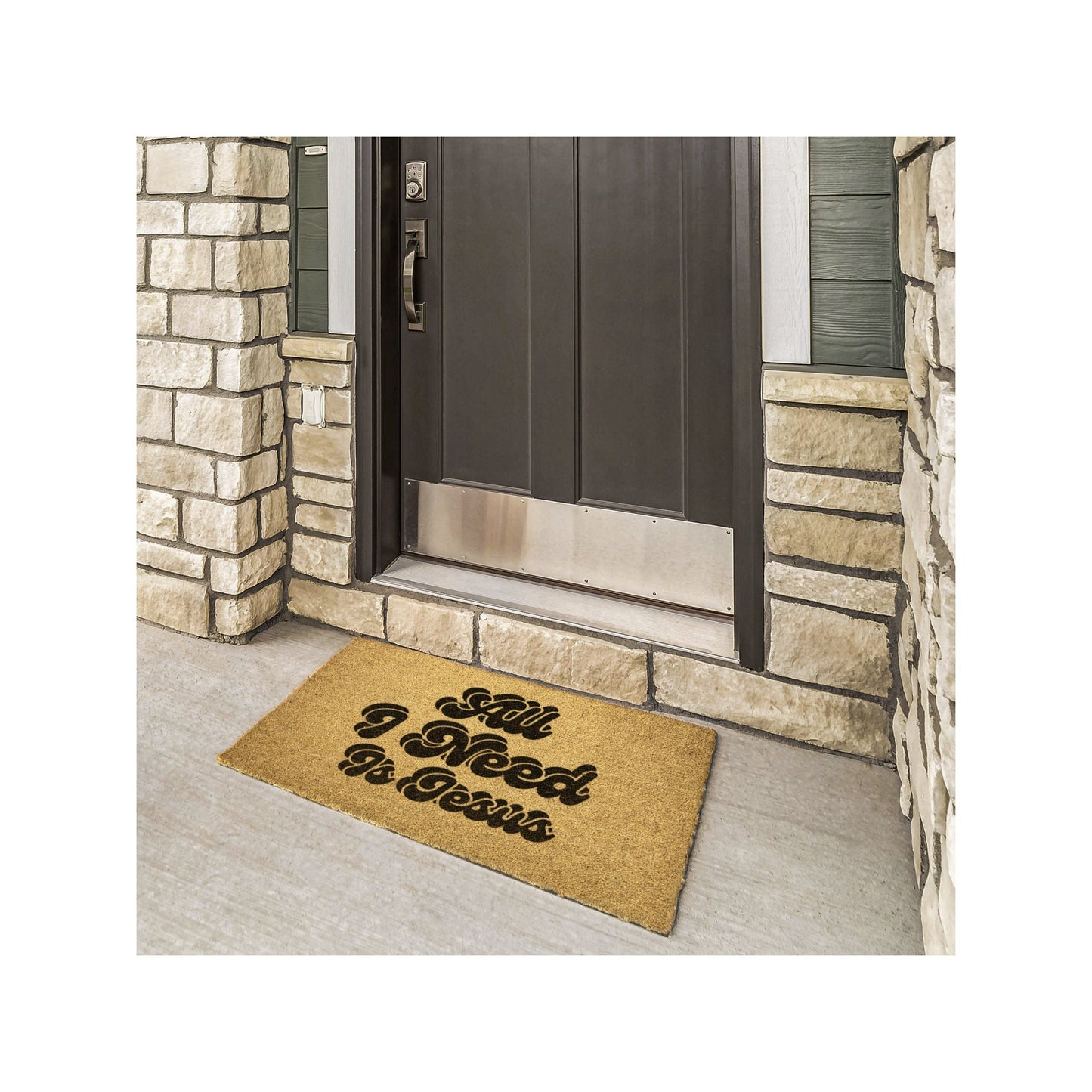 All I Need is Jesus Golden Coir Door Mat